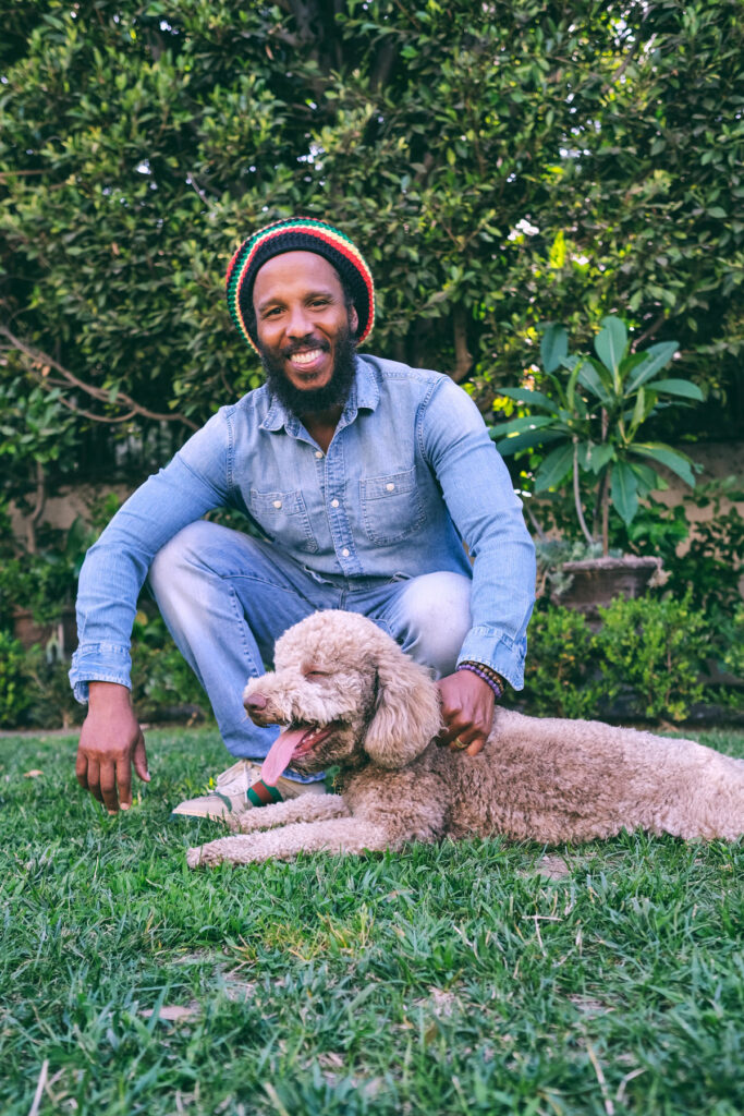 Ziggy Marley and his dog Romeo