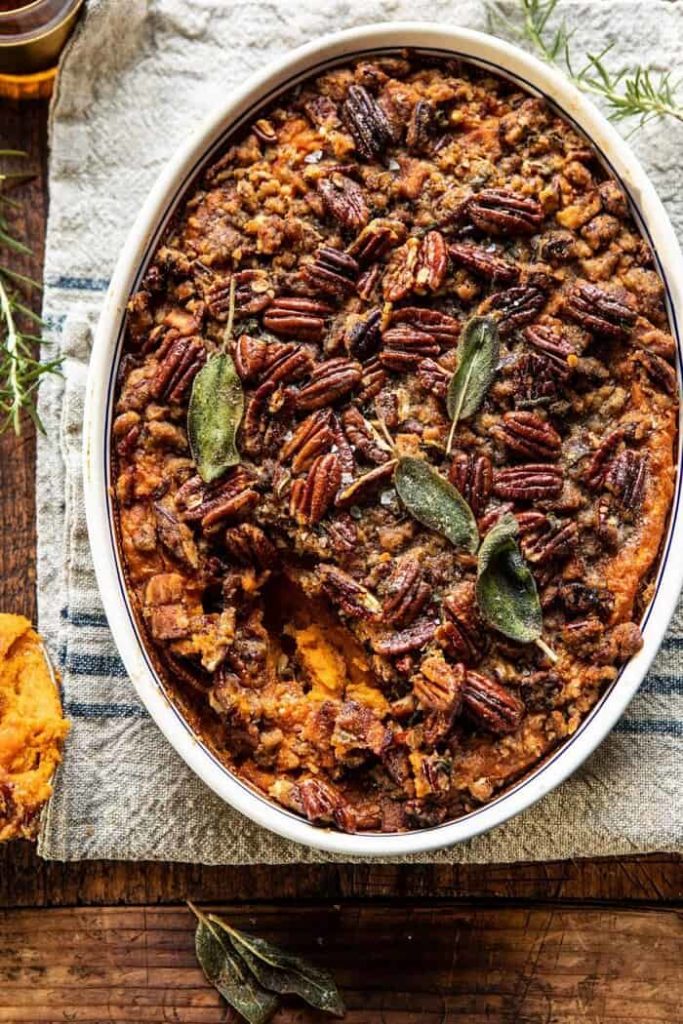 Turmeric Bourbon Sweet Potato Casserole cropped